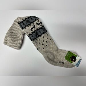 Yak wool blend thermal over the knee socks grey one size
